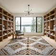thumbnail image 2 of ODIKA 9'x12' Washable Area Rug Low Pile, Flatwoven, Print Southwestern Abstract Inspired Patches Border Spotted Cow Refined for Great Room, Indoor Concept, Large Living, 2 of 7