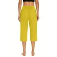 thumbnail image 5 of JJHGVB Capri Pants for Women Petite Capris for Women Petite Length Hiking Pants High Waisted Yoga Capris Lightweight Cropped Pants Soft Pajams Pants Yoga Pants Women'S Pants Yellow 2XL, 5 of 7