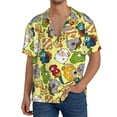 thumbnail image 3 of Honeii 's Animals for men's short-sleeved button-up collared shirt featuring a pocket, perfect for beach vacations, and travel adventures., 3 of 5