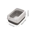 thumbnail image 3 of Open Top High Side Cat Litter Box, Semi-Enclosed Removable Pet Litter Tray, High-Sided Design Prevents Urine Leakage, Non-Stick, Easy to Clean, Indoor Cats Litter Pan, 3 of 6