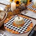 thumbnail image 6 of Fall Round Placemats Set of 4 Harvest Orange Pumpkin Place Mats Thanksgiving Woven Placemat Autumn Maple Leaf Plaid Circle Braided Table Mat for Kitchen Dining Table Autumn Party Home Decor 15 Inch, 6 of 9