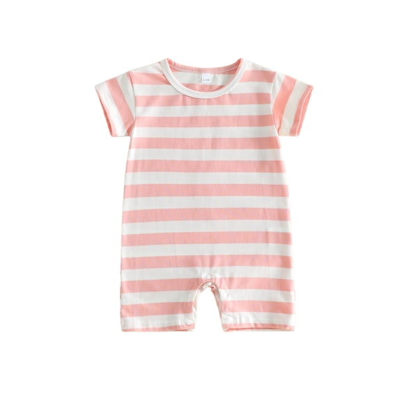 BemeyourBBs Infant Baby Girl Boy Summer Striped Romper One Piece Outfit Casual Short Sleeve Stripes Print Jumpsuit Shorts Baby Basic Clothes