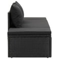 thumbnail image 3 of vidaXL Sun Bed with Cushions Poly Rattan Black, 3 of 5