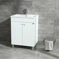 thumbnail image 2 of Wonline New Modern Design White Bathroom Vanity Cabinet with Undermount Resin Sink, 2 of 8