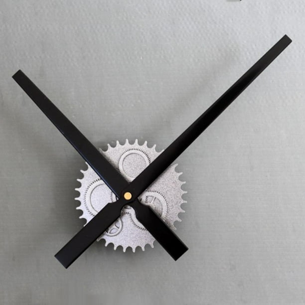 Reloj de pared grande perfecl de Engranaje Retro DIY para Interior diámetro 30 cm Negro