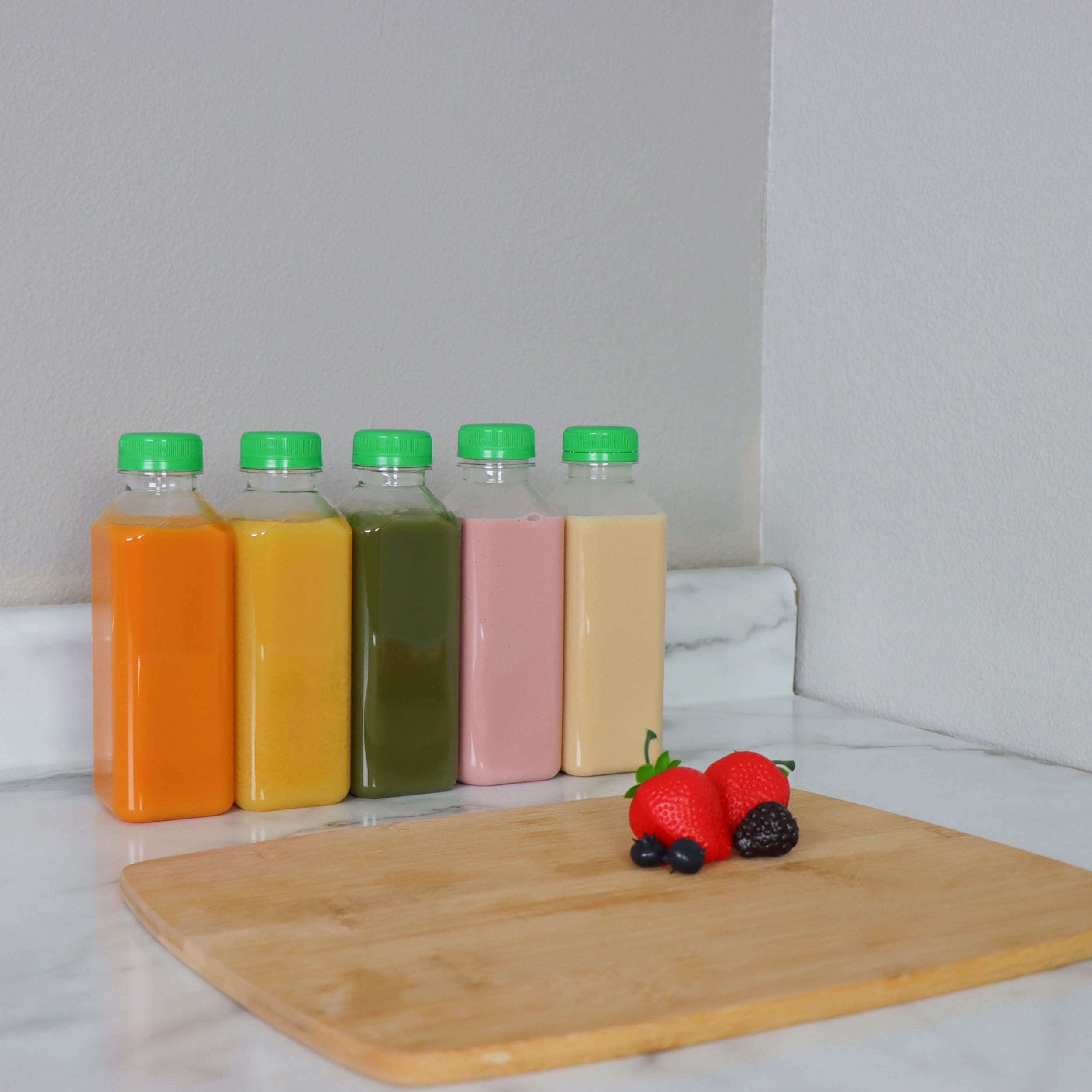 Lallisa 36 Pcs Plastic Juice Bottles Bulk with Caps Leakproof