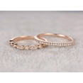 thumbnail image 3 of 1.00 Carat 2 pcs Moissanite Diamond Wedding Ring Set Stacking Curved Design art deco Ring set in 925 Sterling Silver and 18k Solid Rose Gold Plating, 3 of 5