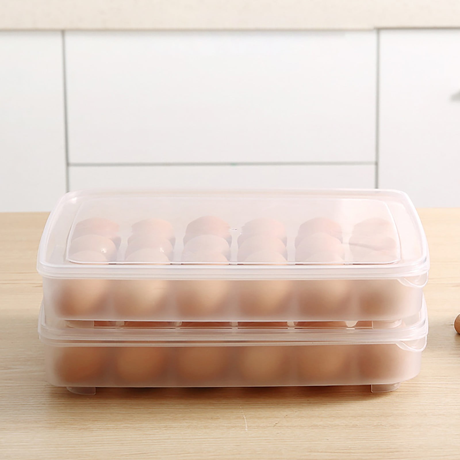 UYUH Deviled Egg Containers with Lid, Stackable Plastic Egg Holder for 24 Eggs, Clear Egg Storage for Fridge to Keep Fresh, for Easter and Thanksgiving Parties
