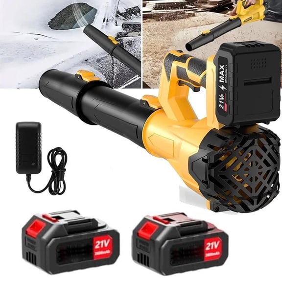 Cordless Leaf Blower 650 CFM 280 MPH Brushless Electric Lawn Blower with 2 Rechargeable Batteries, Charger, 6-Speed Variable Control, Lightweight Handheld Yard Garden Debris Cleaner