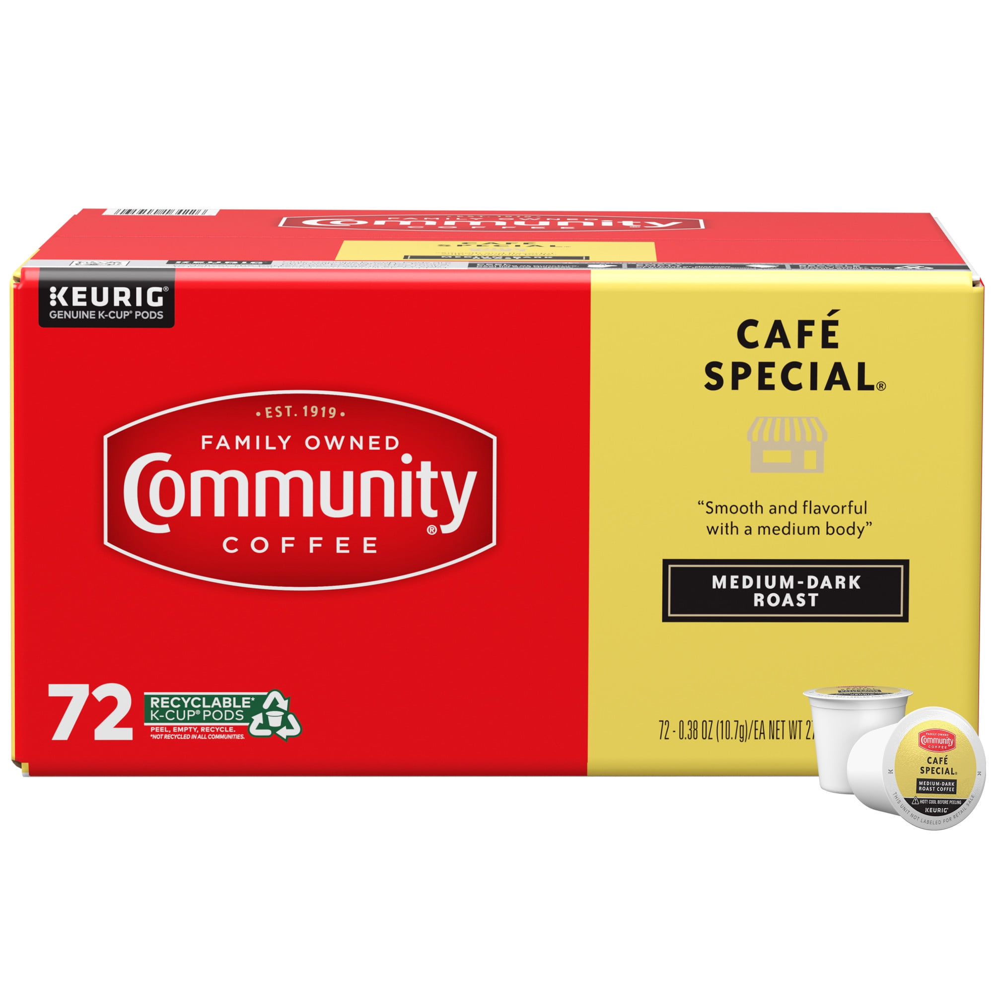 Community Coffee Coffee and Chicory Pods for Keurig K-cups 72