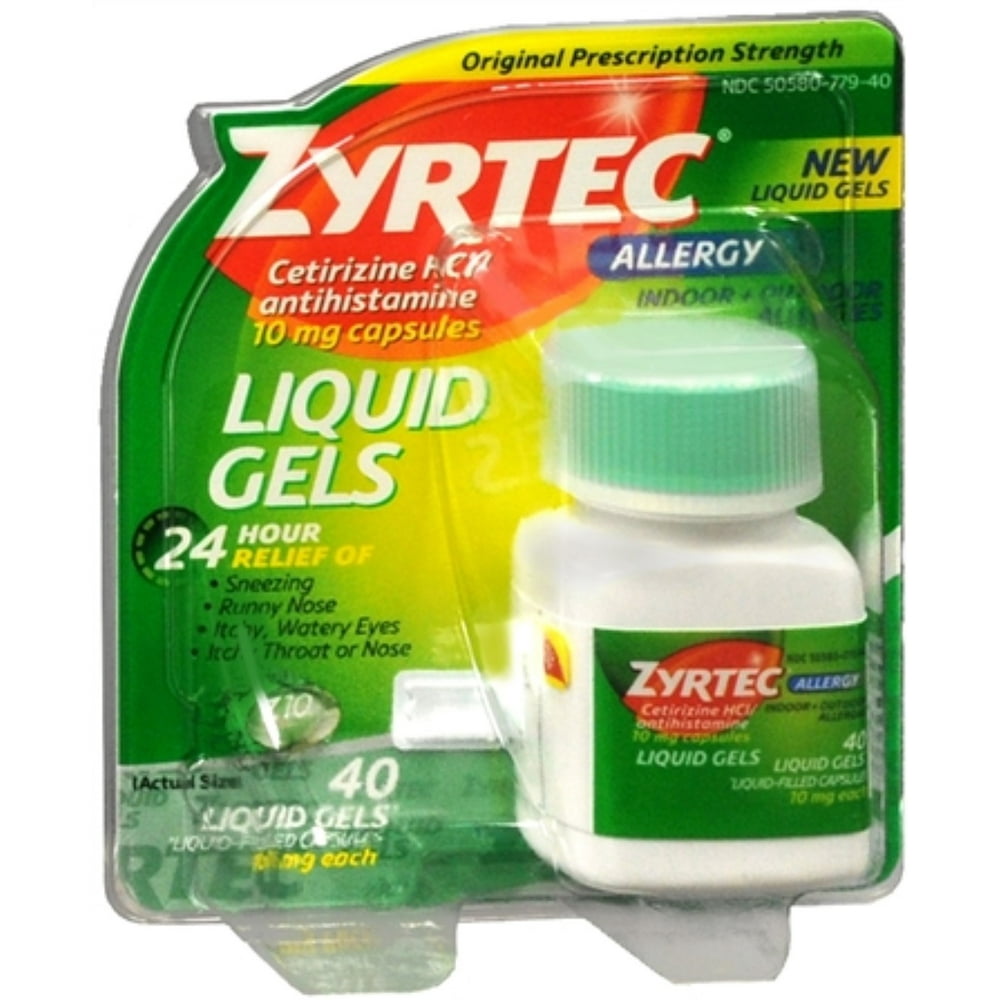 Zyrtec Allergy 10 mg Liquid Gels 40 Liquid Gels (Pack of 2