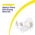 thumbnail image 2 of Set de tendederos para secar platos Sweet Home Collection, metal blanco, 2 of 6