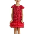 thumbnail image 2 of Girls' Glitter Casual Sleeveless Dress with Solid Color and Off-Shoulder Design for Play and Parties, 2 of 7