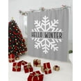 thumbnail image 2 of Hello Winter Shower Curtain, 36" x 72", Snowflake Grey Waterproof Bathroom Curtain Washable Shower Curtain Set with 12 Hooks, 2 of 6