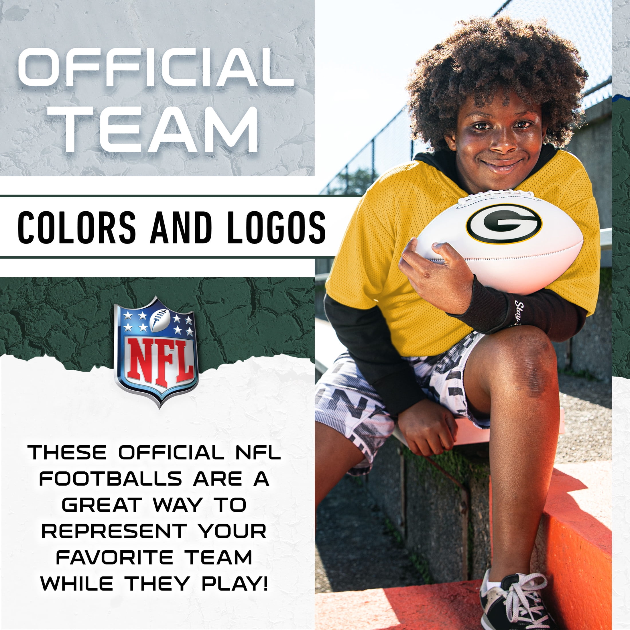 Franklin Sports NFL Green Bay Packers Autograph Football - Official Size White Panel Souvenir Football for Autographs + Signatures - NFL Team Fan Shop Memorabilia Football for Display