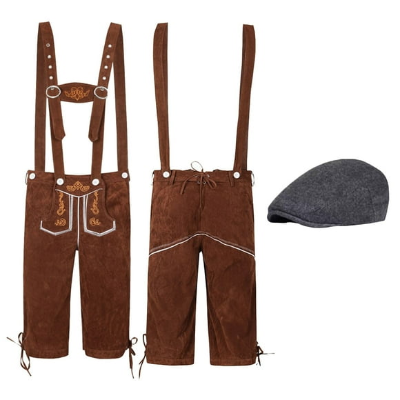 2025 Ethnic Male Traditional Sexy Gothic Clothes for Women Oktoberfest Outfits Bib Overalls Medieval Dress Plus Size 3X Jumpsuit and Hat Two Gothic Clothing Men Boots Piece Set