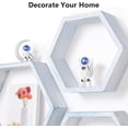 thumbnail image 5 of Oumilen 15.7” x 3.9” Blue White Hexagon Floating Shelves, Set of 6, 5 of 6