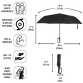 thumbnail image 5 of URBN ELEMNTS Compact Travel Umbrella, Automatic Open Close, Stainless Steel, Black, 1 Count, 5 of 6