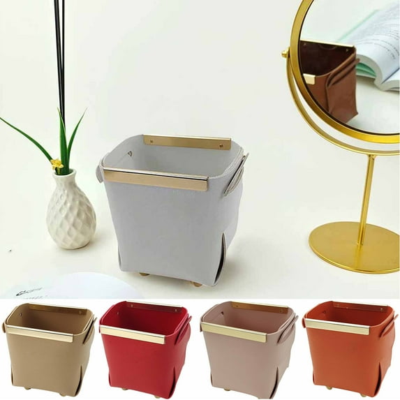 Dream Lifestyle Faux Leather Valet Tray, Collapsible Jewelry Tray Catchall Tray Desktop Storage Organizer Caddy Bedside Storage Box for Men and Women, Portable Sundries Tray for Travel