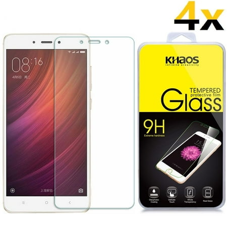 4x KHAOS For Xiaomi Redmi Note 4 HD Tempered Glass Screen Protector Bubble