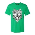 thumbnail image 2 of Wild Bobby, Drawn Tribal Wolf Animal Lover Mens Premium Tri Blend T-Shirt, Envy, Small, 2 of 3