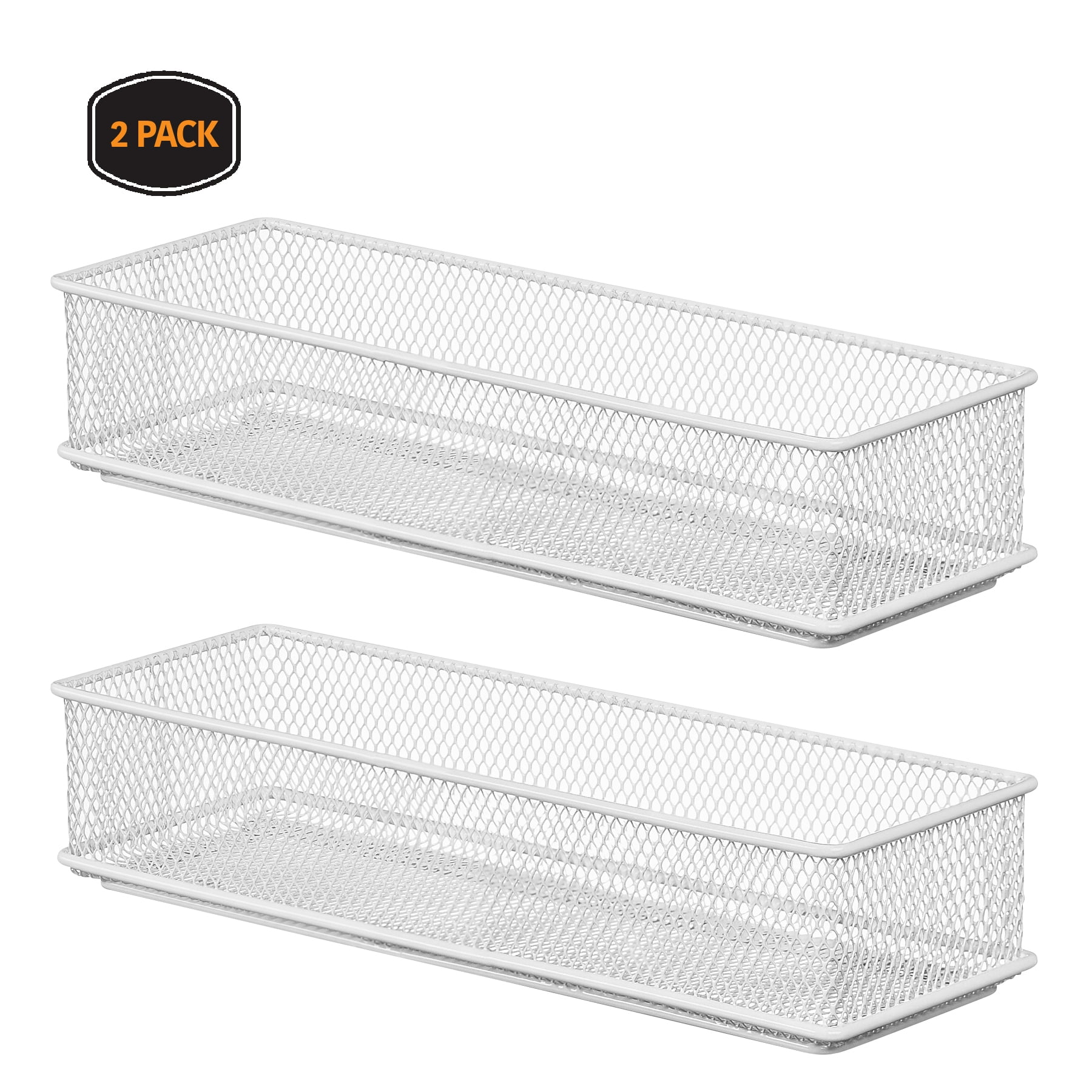 YBM Home White Mesh Drawer Organizer Tray for Kitchen and Desk Drawers