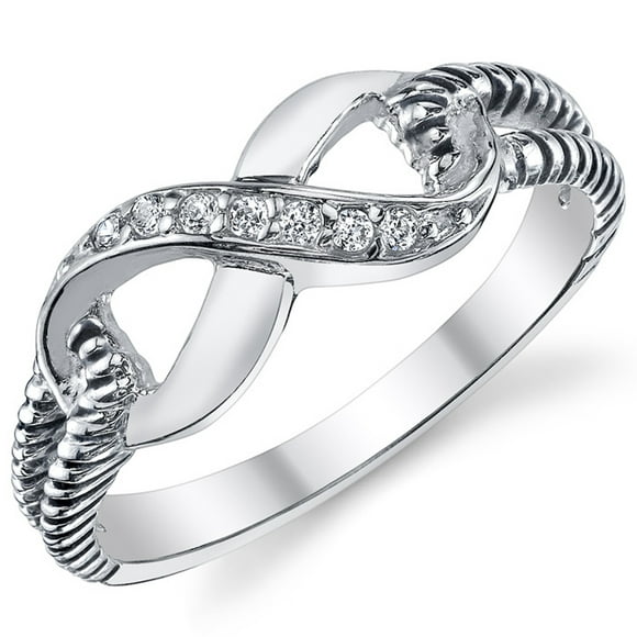 Women's Sterling Silver 925 Infinity Ring Cubic Zirconia