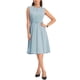 thumbnail image 2 of Vestido sin mangas para mujer INSPIRE CHIC con cremallera, cinturón, corte acampanado, midi, ideal para el trabajo, talla XL, gris azul, 2 of 6