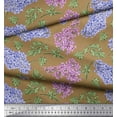 thumbnail image 3 of Soimoi Brown Cotton Duck Fabric Leaves & Lily Floral Decor Fabric Printed Yard 42 Inch Wide, 3 of 3