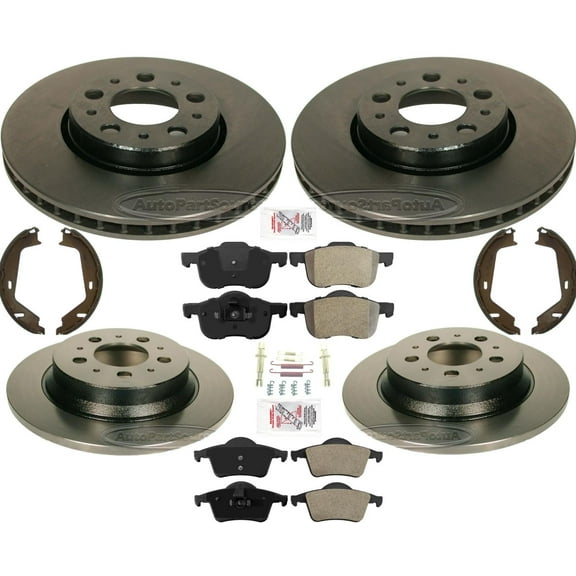 Front 286mm Rear 288mm Brake Rotors & Brake Pads For Volvo XC70 2003-2007