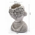 thumbnail image 5 of LuxenHome Gray MgO Kissing Flower Child Bust Planter, 5 of 9