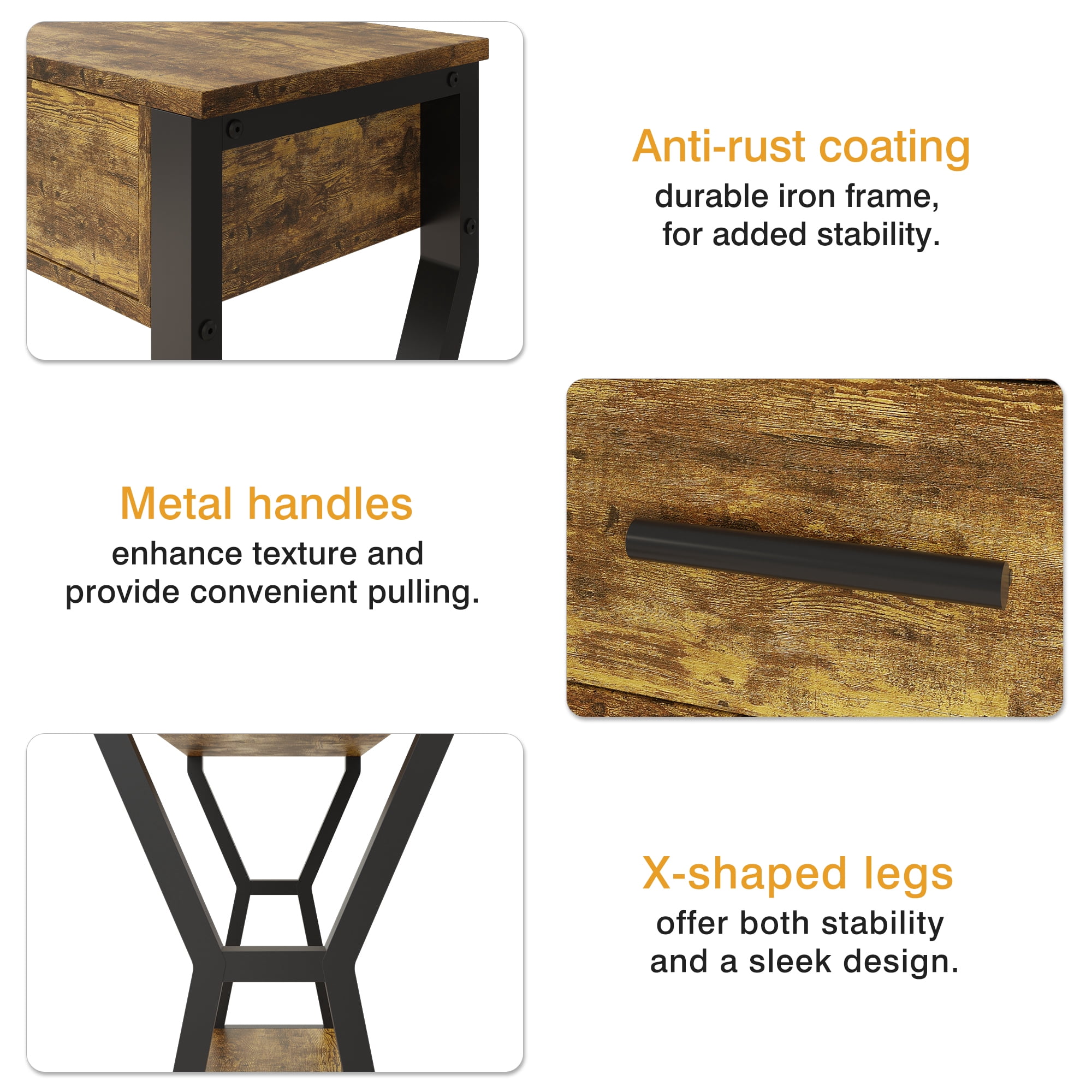 Tarnorci Console Table with 2 Drawers,Behind Couch for Living Room,  Entryway ，Hallway