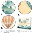thumbnail image 4 of Designart "Hot Air Balloon Harmony Green and Red Watercolor IV" Extra Large Transportation Framed Wall Art - Modern Green Hot Air Balloon Hallway Framed Wall Art Decor, 4 of 7