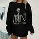 thumbnail image 2 of Blusa de manga larga con cuello redondo y estampado de calavera a la moda para mujer Pompotops  gfhjh16953, 2 of 6