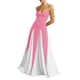 thumbnail image 1 of Vestido de fiesta EEMEII con tirantes finos, retazos, rosa y blanco, 1 of 8