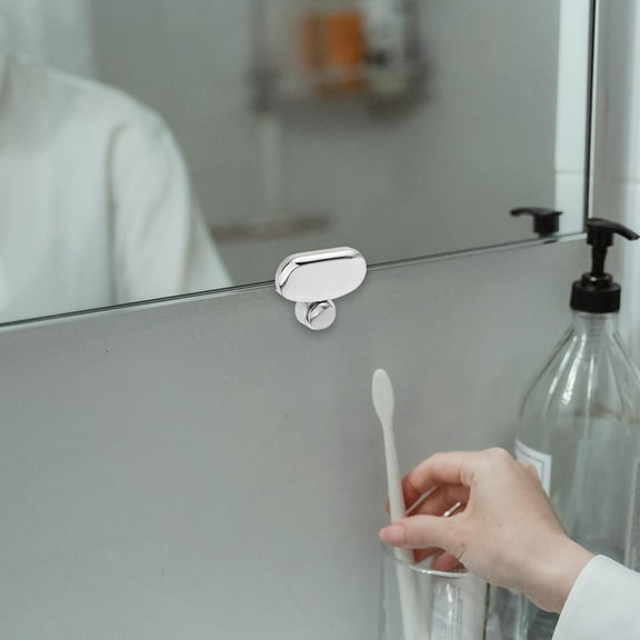 Hemoton 4pcs Mirror Clips Kit for Bathroom Zinc Alloy Mirror Mounting Clips Easy Installation and Heavy Duty Glass Fixing Holder Clamps