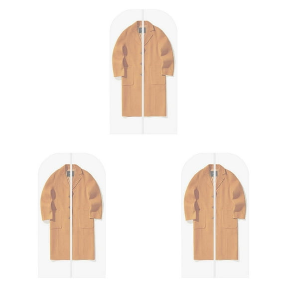 3PCS Garment Bags for Clothes - Clear Hanging Clothing Covers Dust Proof for Suits, Dresses, Sweaters, Closet Storage & Travel, Moth Proof Garment Protection Covers