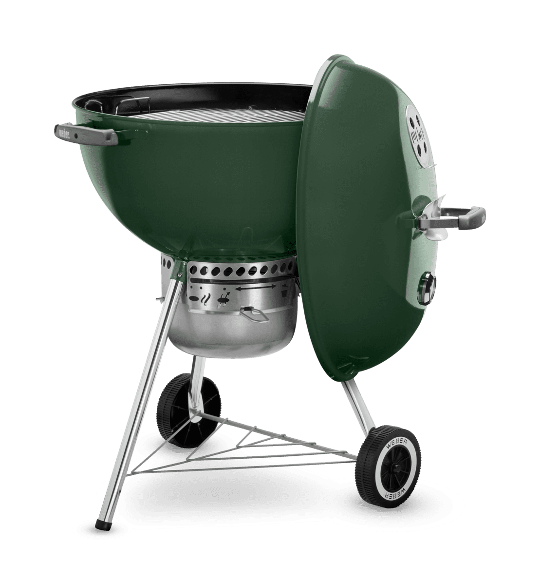 Weber Original Charcoal Grill, 22 Inch Premium Kettle Charcoal Grill, Green