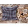 thumbnail image 2 of Checkered Fluffy Throw Pillow Cushion Cover, Celtic Tartan Irish Culture Scotland Country Antique Tradition Tile, Rectangle Accent Pillow Case, 26" x 16", Violet Pale Blue Salmon, by Ambesonne, 2 of 5