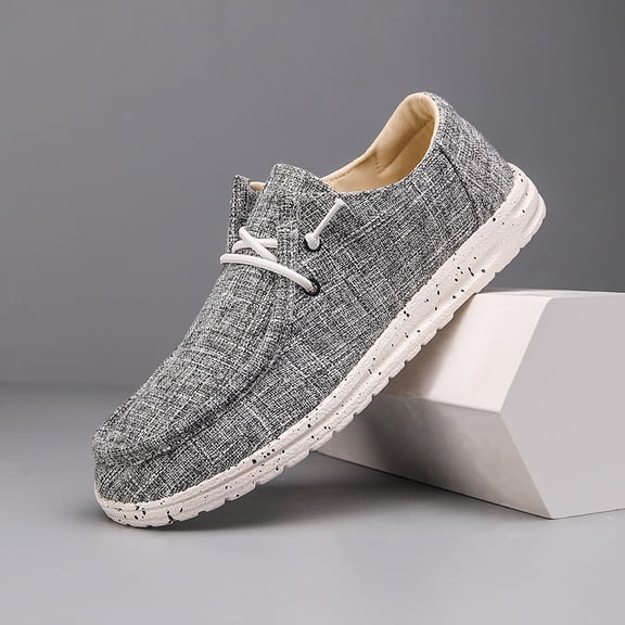 Men's Canvas Slip-On Loafers Breathable Lightweight Casual Shoes Comfortable