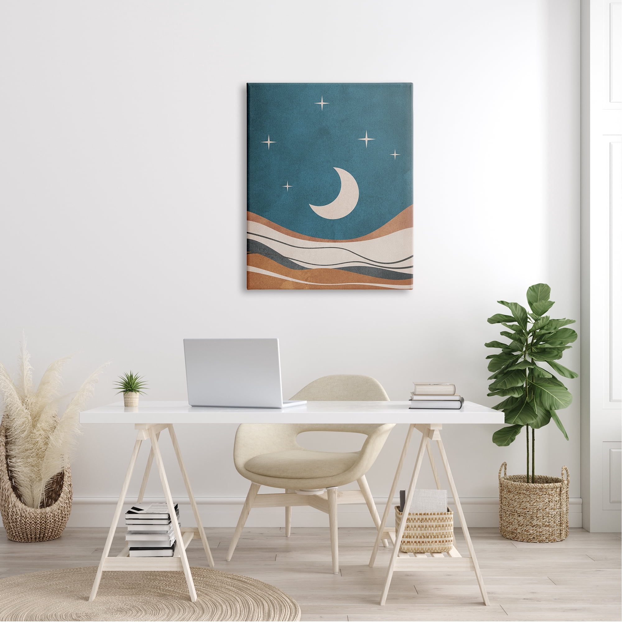 Stupell Industries Nighttime Moon Stars Abstract Desert Sands, 30 x 40, Design by JJ Design House LLC