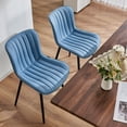 thumbnail image 3 of YOUNIKE Upholstered Dining Chairs Set of 4 PU Leather Wingback Modern Kitchen Dining Room Chair, Blue, 3 of 6