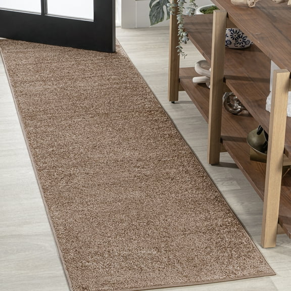 JONATHAN Y SUPERSOFT 2 x 12 Runner Rug, Haze - Brown, SEU100J-212