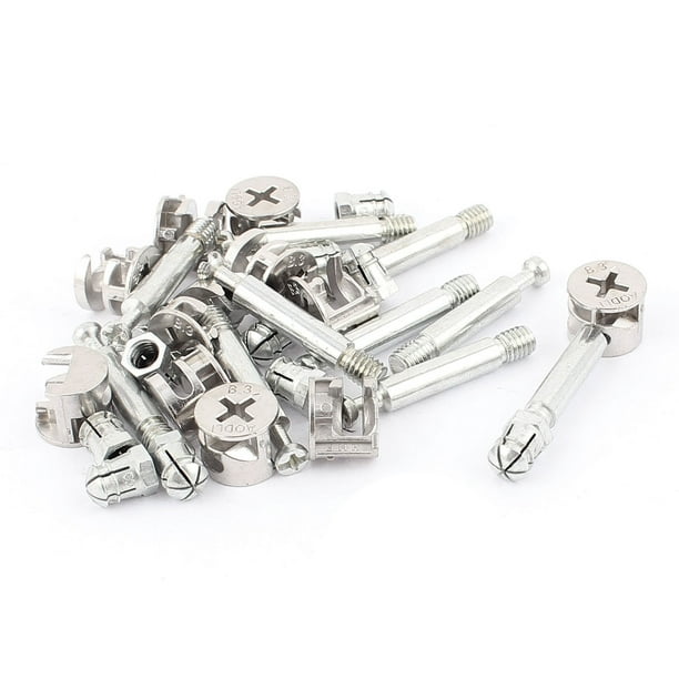 Knock Down Furniture Cam Lock Fitting Dowel Assembly 11 Sets