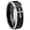 Black 2 Tone Beveled Edge, variant on Christian Cross Concave Black Tungsten Men Ring 10MM