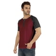 thumbnail image 3 of Inkmeso T-Shirts à Manches Courtes Raglan en Coton Léger Unis T-Shirt Classique Henley pour Hommes, 3 of 7