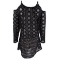 thumbnail image 2 of Dotti Women's  Crochet Cold-Shoulder Dress Swim Cover-Up (S, Black), 2 of 2