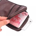thumbnail image 2 of Men Genuine Leather Waist Pack Bag Double Zipper Cell Mobile Phone Case Coin Purse Pocket Pouch Male Fanny Bags For Outdoor Activities, 2 of 6