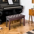 thumbnail image 6 of Brown Duet Piano Chair, Straight Lines Design - Aesthetic Addition to Piano Setup, Convenient for Kids, 6 of 6