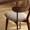 thumbnail image 3 of Solid Wood Dining Chairs Set of 4, Modern Upholstered Kitchen Side Chairs, Farmhouse Dining Room Chair, Walnut, 3 of 7